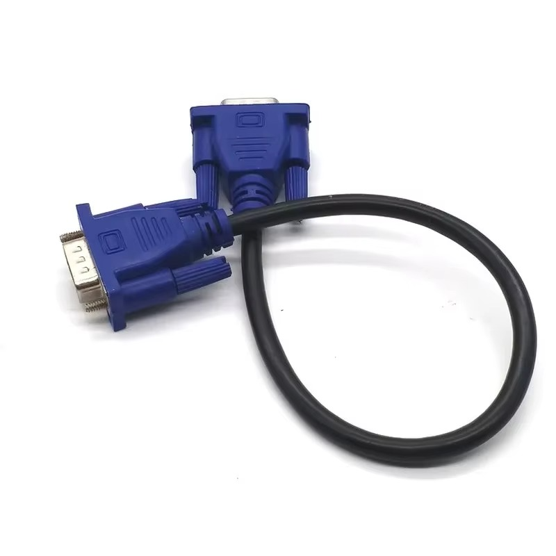 Side angle of 15-pin VGA cable showing cable thickness and length.