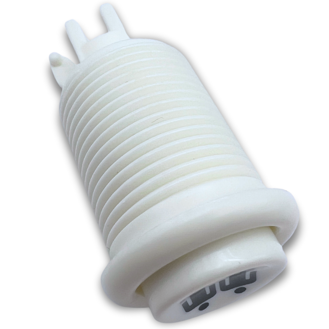 2 Player white arcade button with microswitch - side view