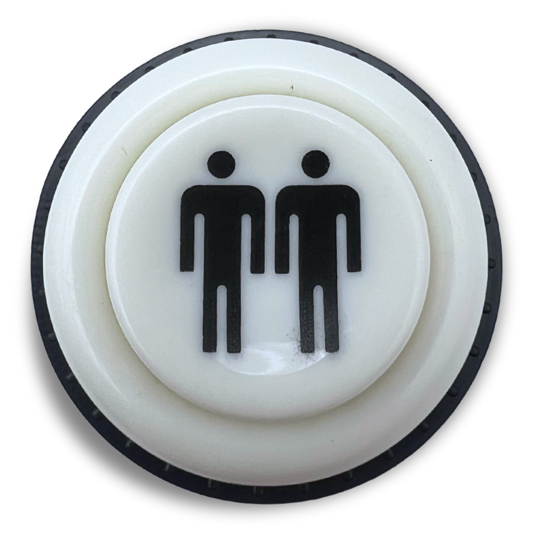 2 Player white arcade button with microswitch - top view