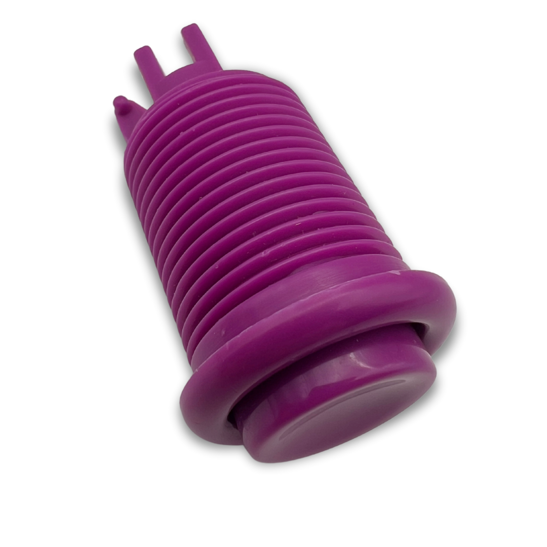 Purple arcade button shell without switch, isolated view