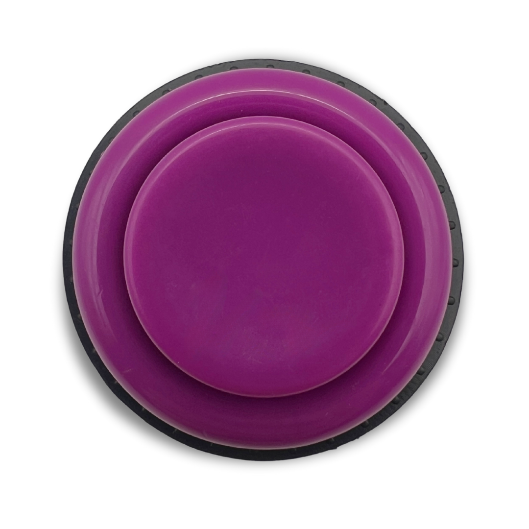 Top view of purple arcade push button for arcade machine builds