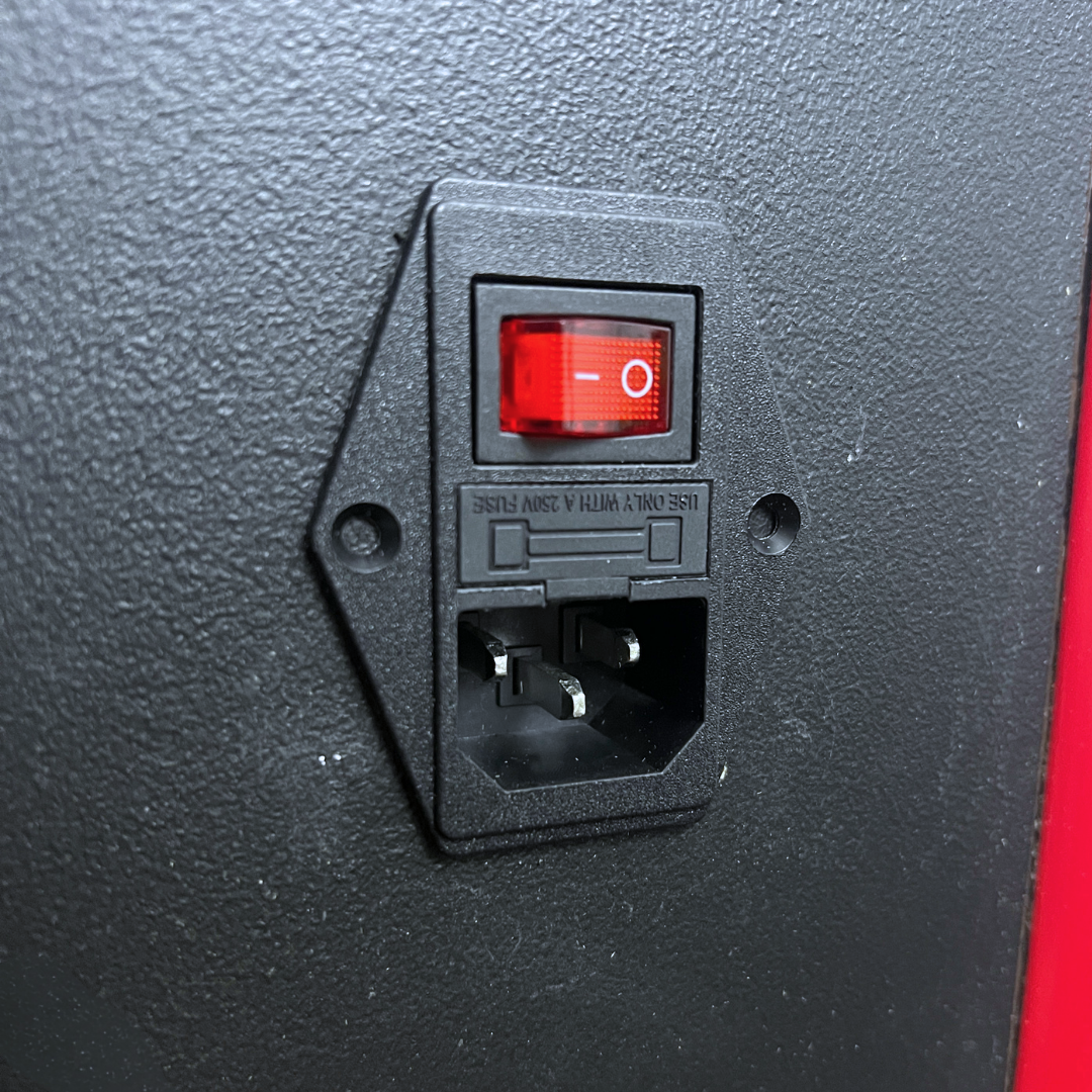 C14 Power switch with red indicator light mounted in Arcade Revival arcade machine