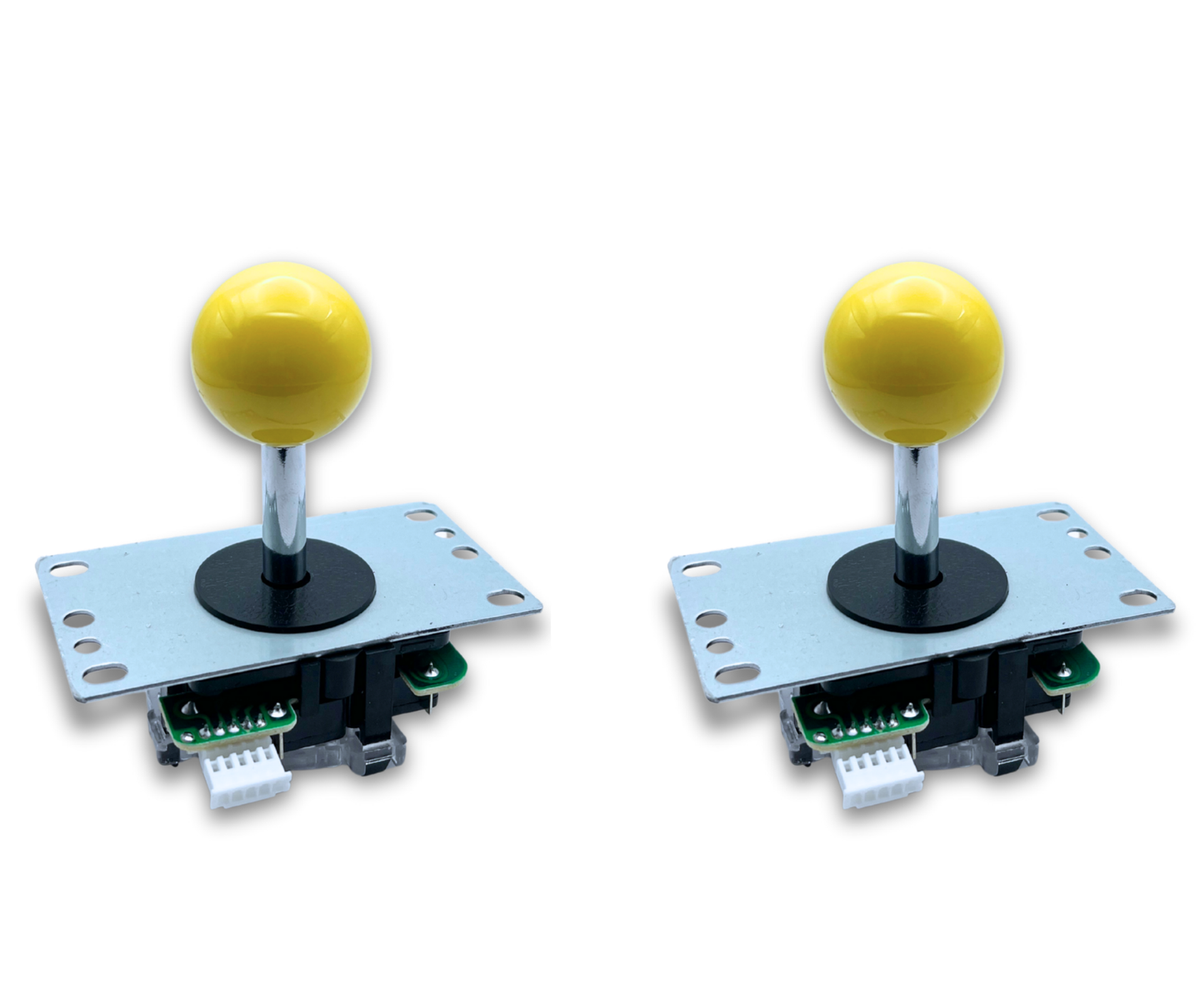Yellow Ball Top Classic Arcade Joystick – 4/8-Way Adjustable – Arcade Revival