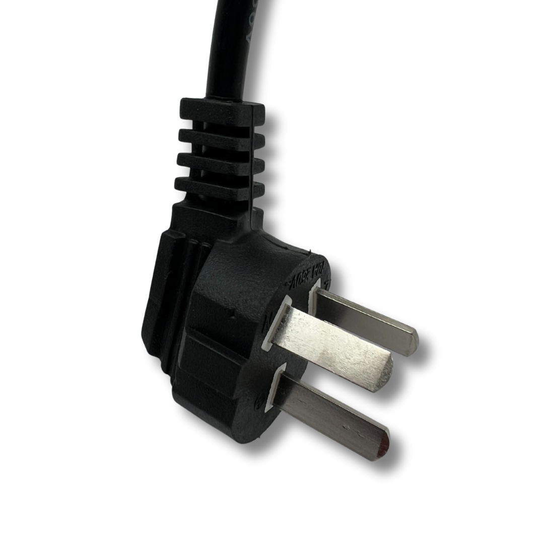 Close-up of Australian 3-pin plug for arcade machine power supply