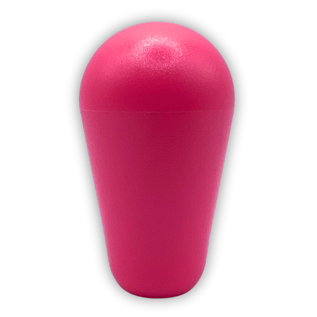 Pink bat top joystick handle for arcade machine customisation – vibrant retro gaming accessory.