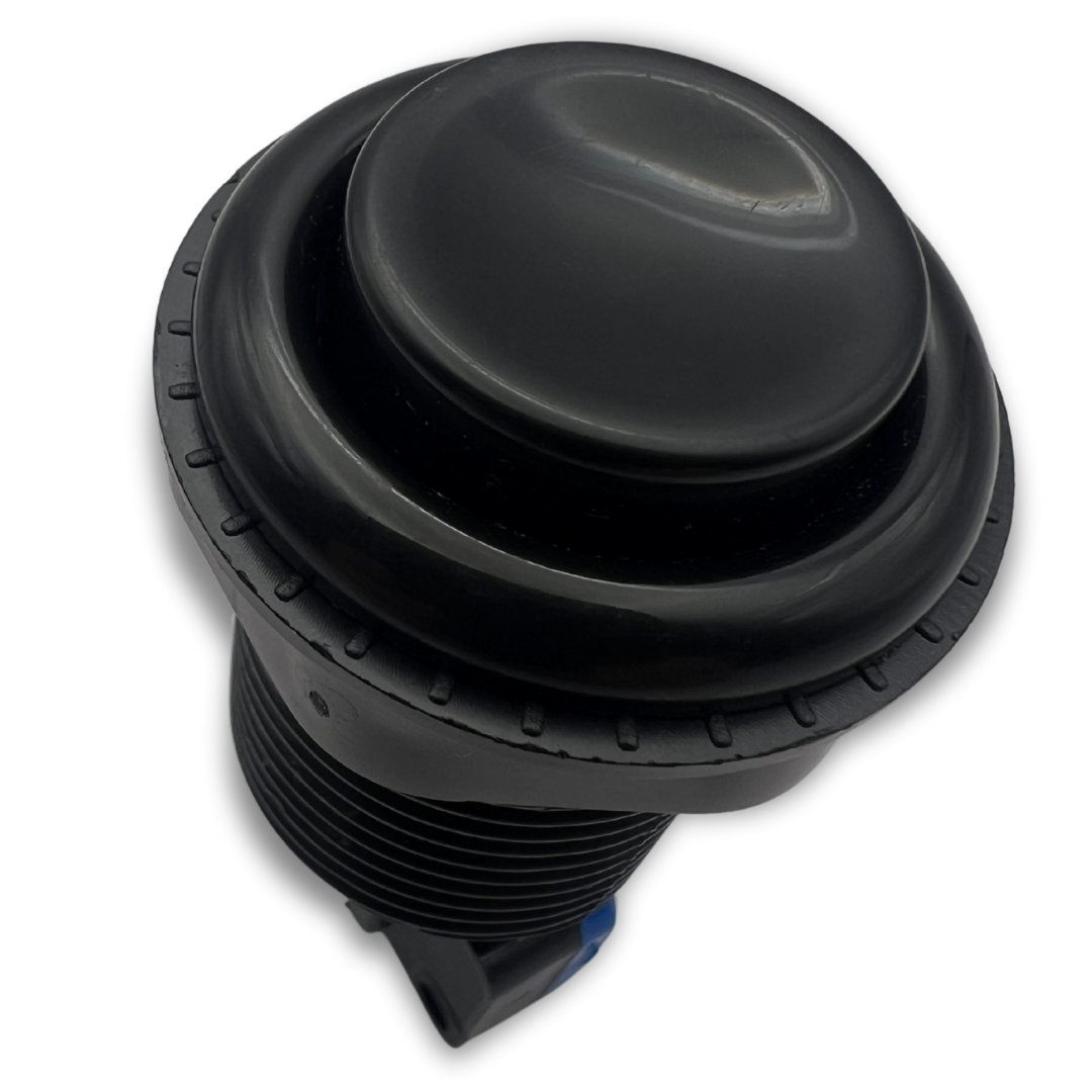 Black arcade button front angled perspective