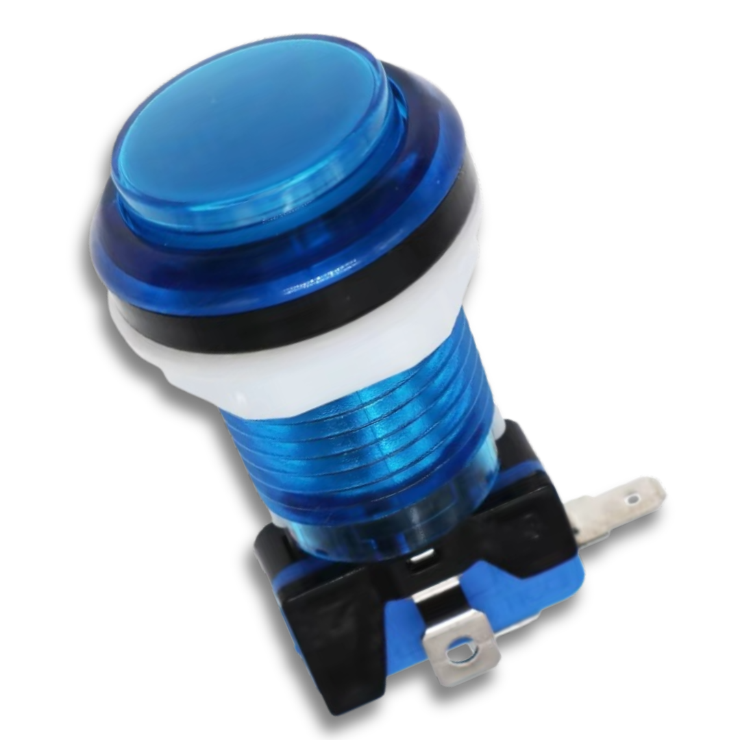 Blue LED arcade button, 12V illuminated, ideal for DIY arcade machine builds – Arcade Revival