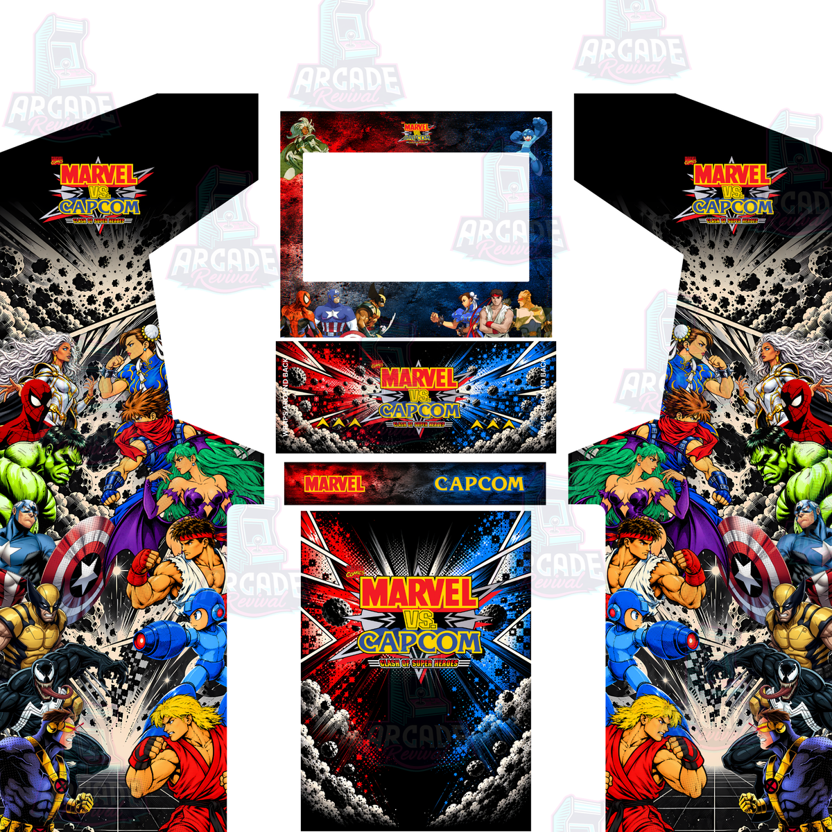 Marvel Vs Capcom Inspired - Full Cabinet Wrap Kit