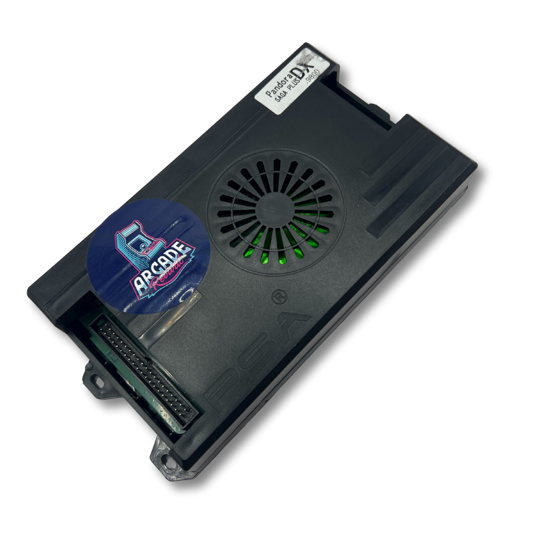 Angled view of Pandora DX2 9800 unit showing fan vent and label