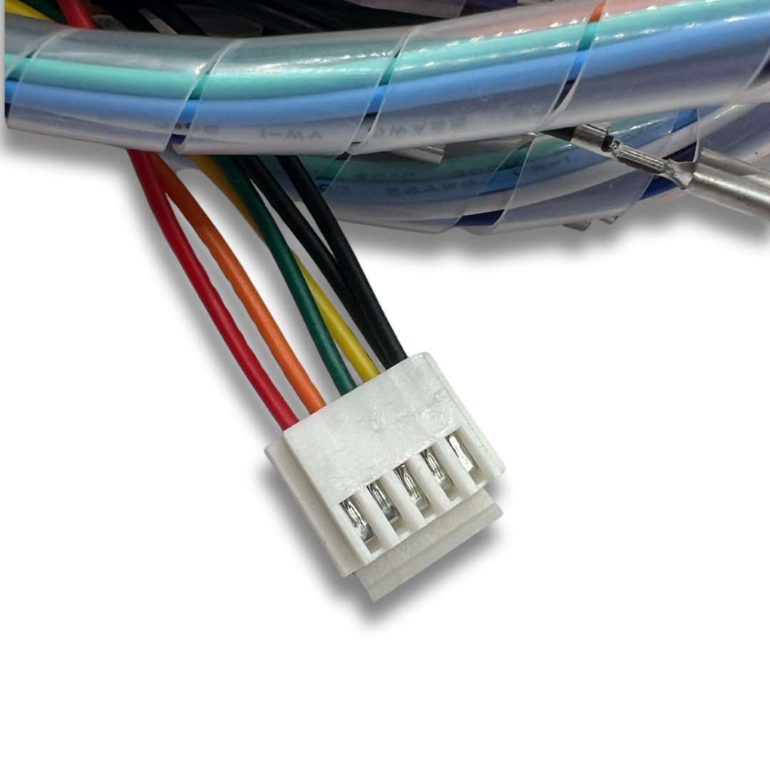 Close-up of 5-pin joystick connector included with Pandora DX2 arcade harness.
