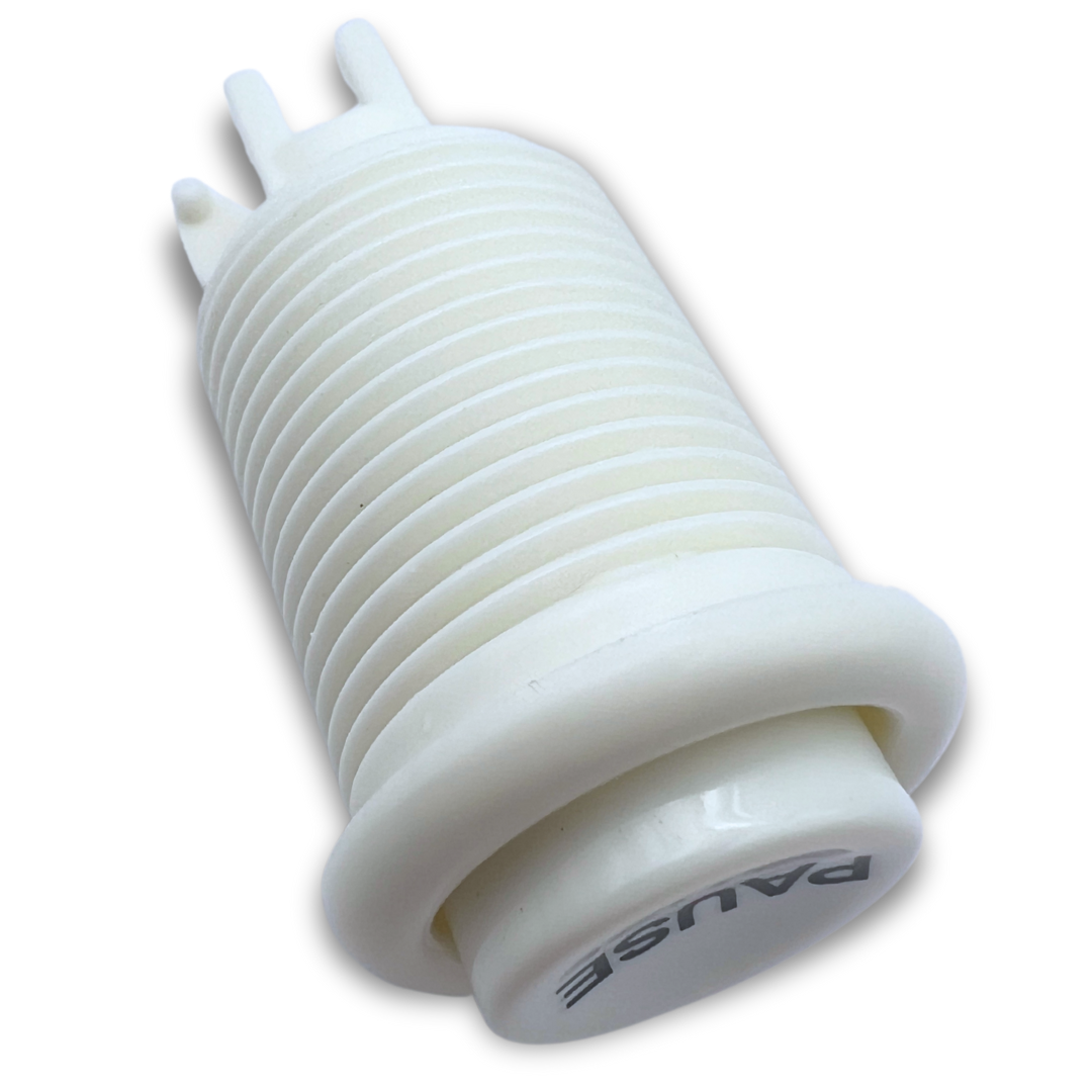 Pause Button White Arcade Style – Button Housing Without Switch