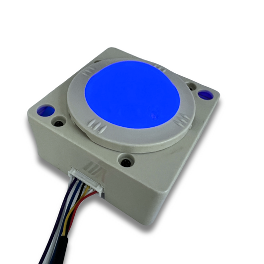 Illuminated blue LED USB trackball glowing for arcade cabinet