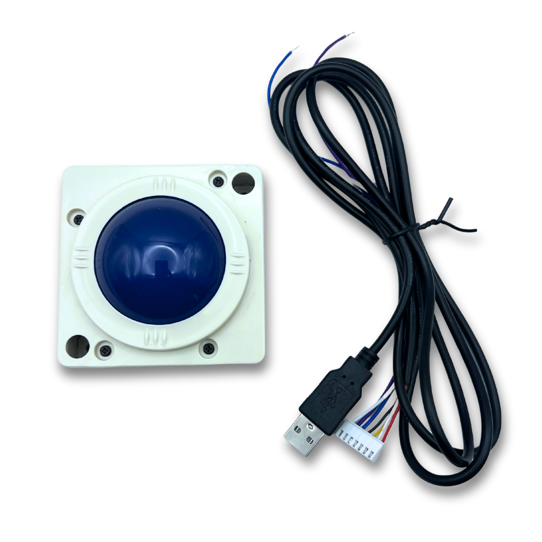 USB arcade trackball with luminous blue ball and 1.5m USB cable