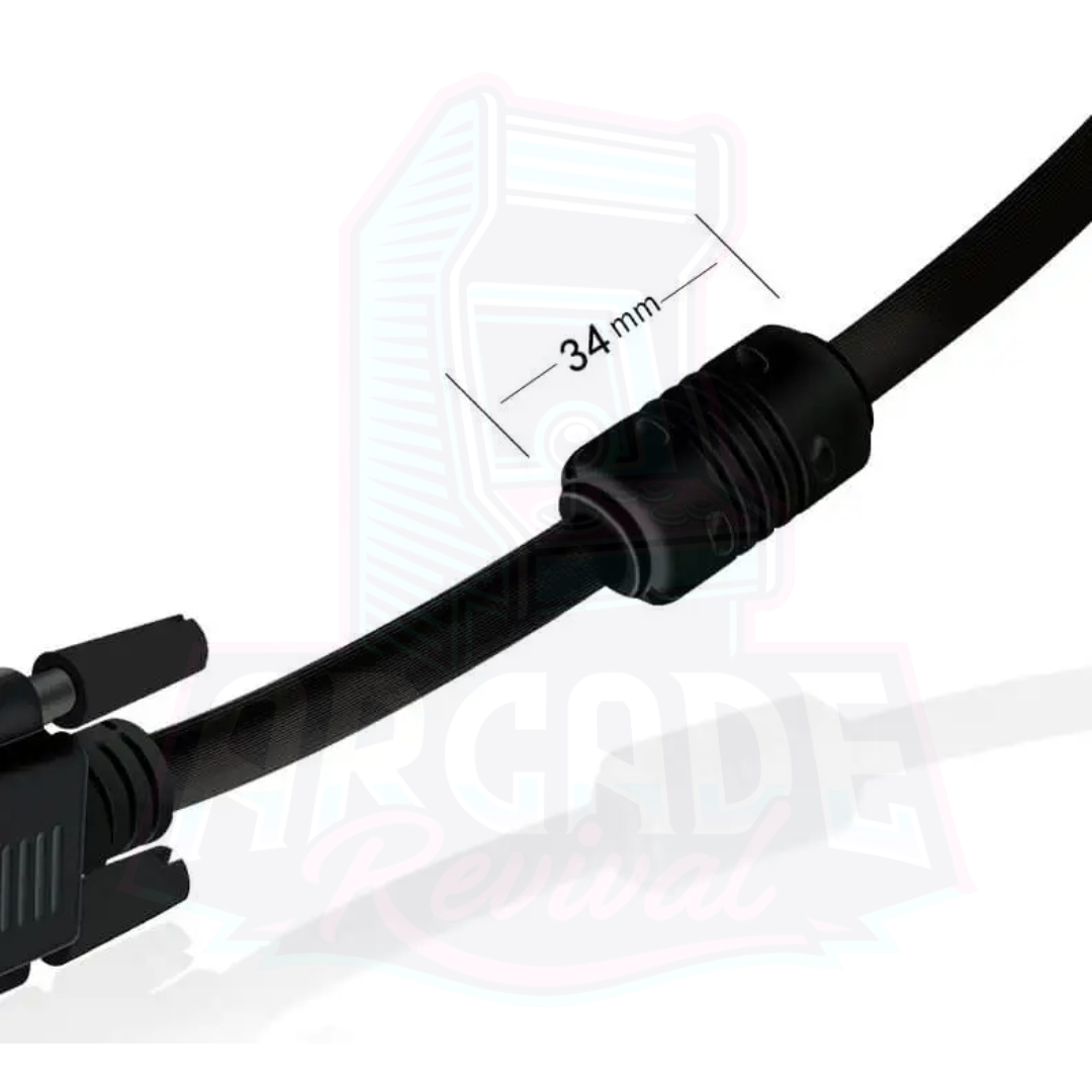 Arcade VGA cable with flexible jacket and anti-interference shielding