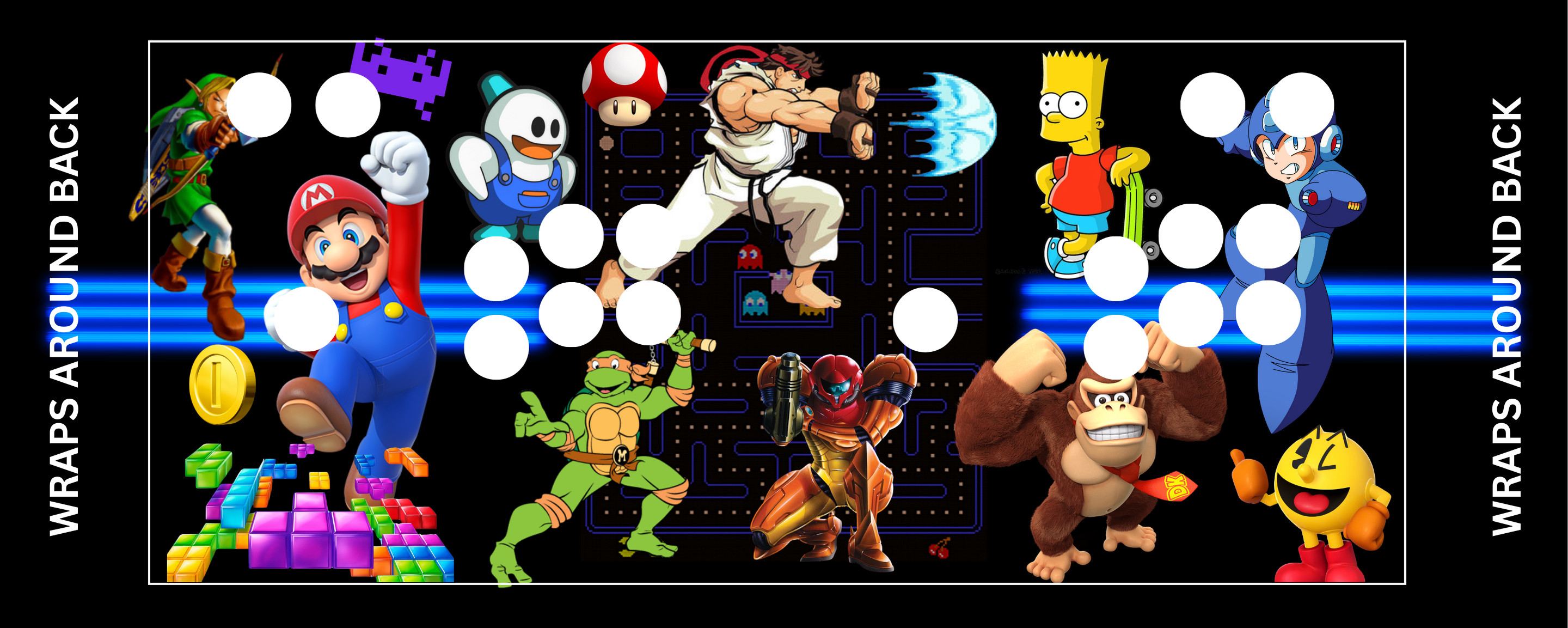Arcade All-Stars Control Panel Wrap - Retro Gaming Artwork | Arcade Revival