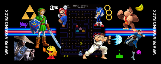 Arcade All-Stars II control panel wrap featuring retro gaming characters classic display