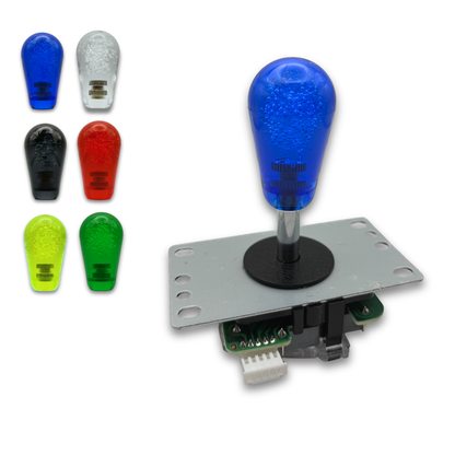 Blue crystal bat top arcade joystick mounted on base – colour options view – Arcade Revival