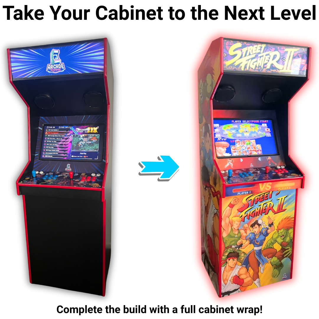 Once your cabinet is built, a full wrap is the finishing touch that brings it to life.