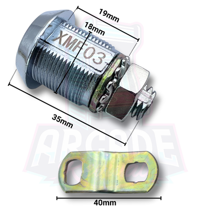 Arcade cabinet lock barrel dimensions for MDF panel installation