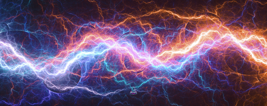 Voltage Storm arcade control panel artwork featuring a high-energy lightning design in neon colours, sized for arcade cabinet wraps