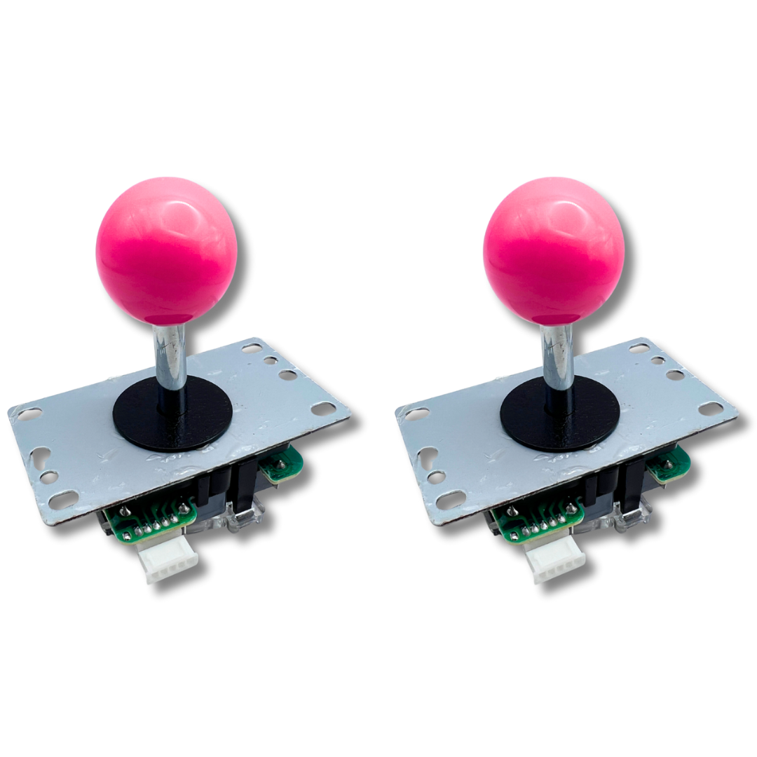 Pink Ball Top Classic Arcade Joystick – 4/8-Way Adjustable – Arcade Revival