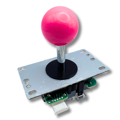 Pink ball top arcade joystick mounted on metal joystick base