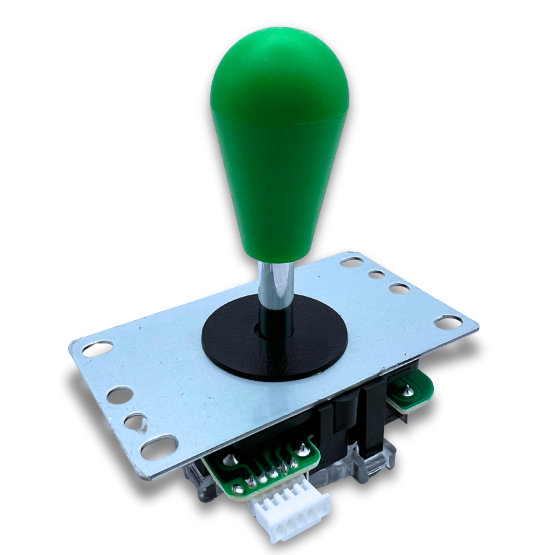 Green bat top arcade joystick handle for classic gaming setups
