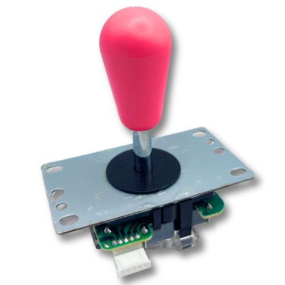 Pink bat top arcade joystick handle mounted on metal base – 8 colour options available