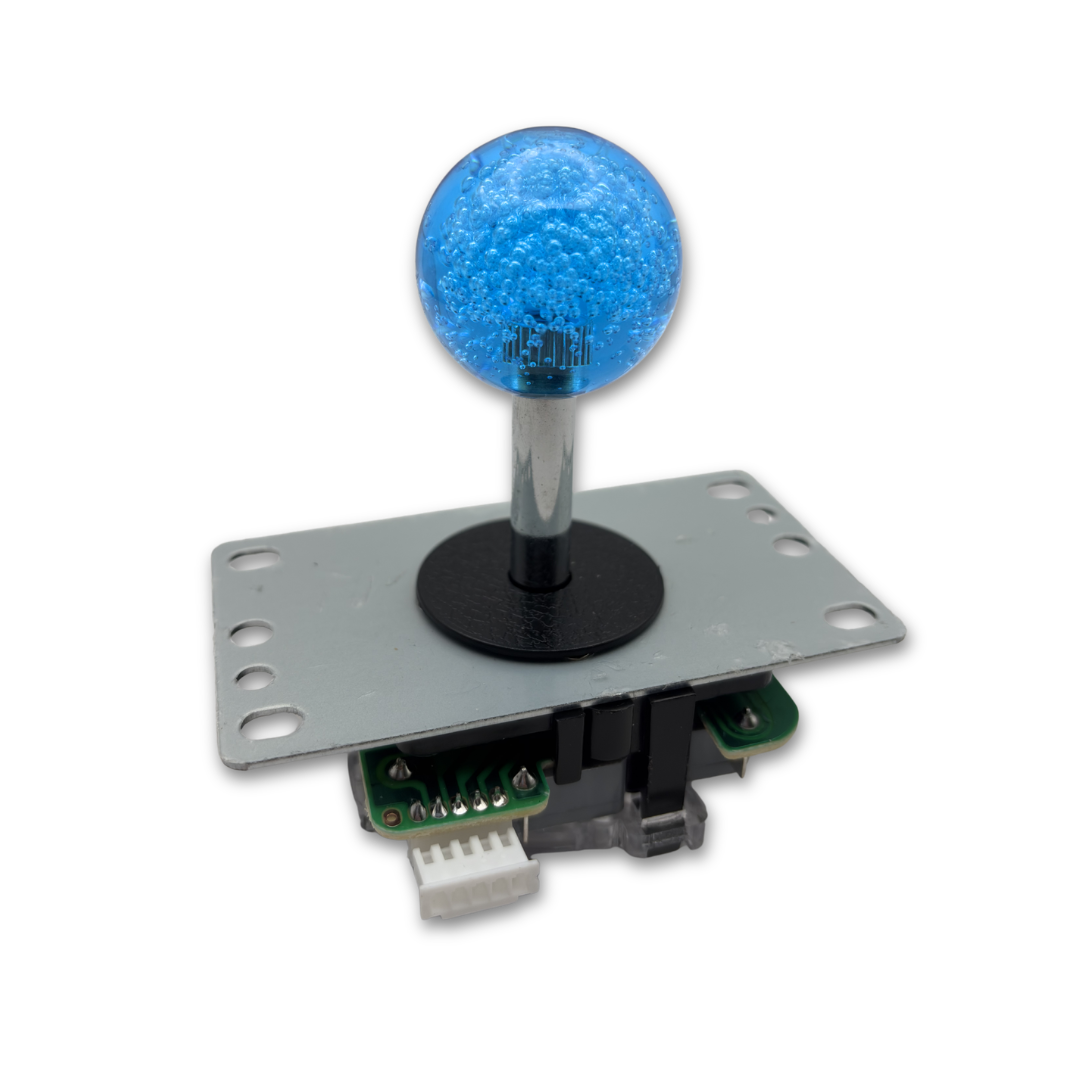 Blue crystal ball top arcade joystick handle for DIY arcade cabinet build – Arcade Revival