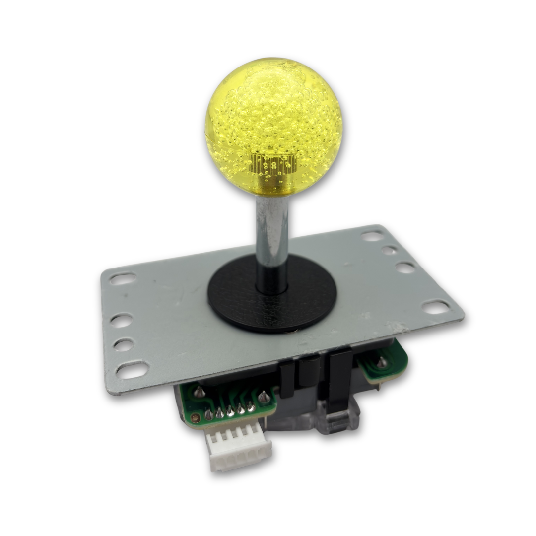Yellow crystal ball top arcade joystick handle for DIY arcade cabinet build – Arcade Revival