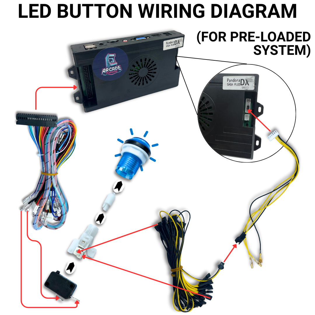 LED Arcade Buttons Wiring Harness