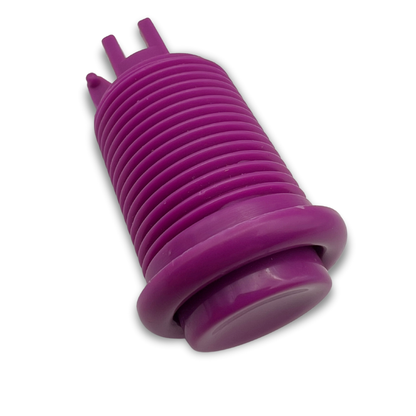 Purple arcade button shell without switch, isolated view