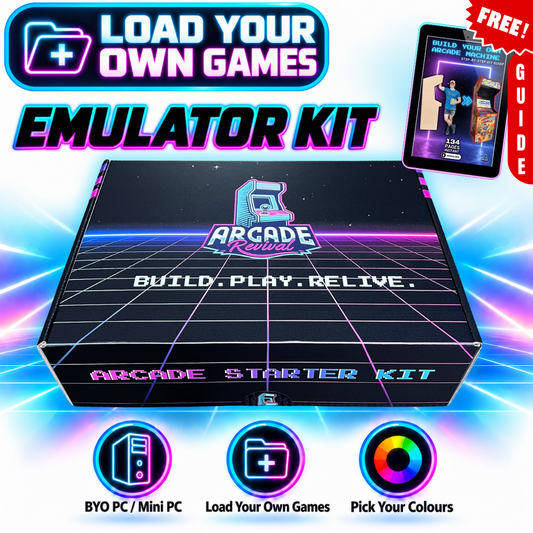 Arcade Revival Emulator Starter Kit for BYO PC, Raspberry Pi or Mini PC, load your own games, two-player support and custom colour options