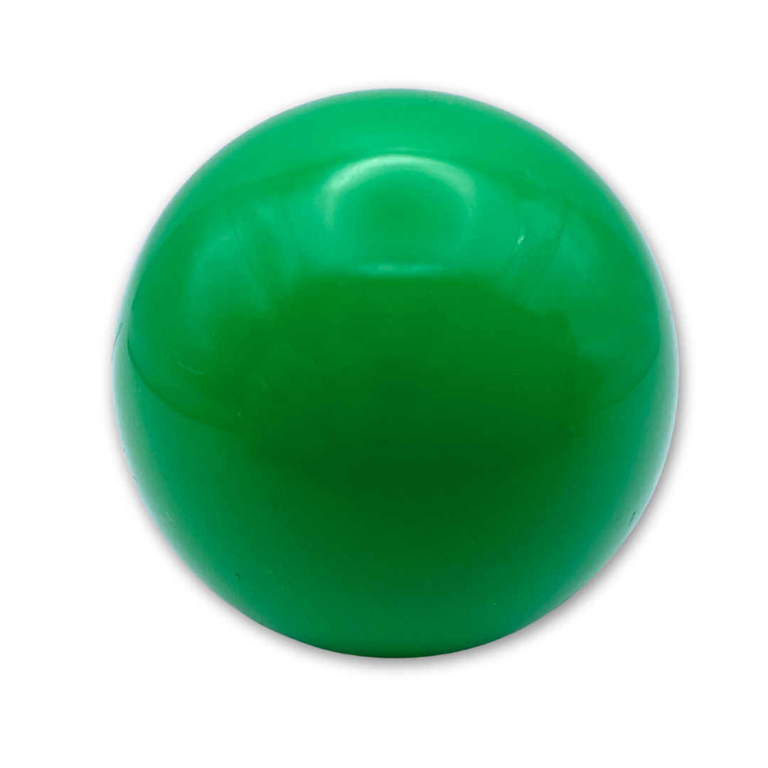 Green joystick ball top handle on a white background