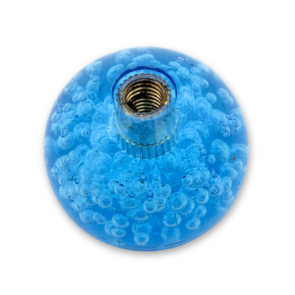 Blue crystal ball top arcade joystick handle underside showing screw-on thread – Arcade Revival