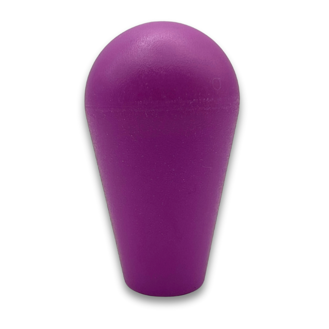 Purple bat top joystick handle for arcade machine customisation – vibrant retro gaming accessory.