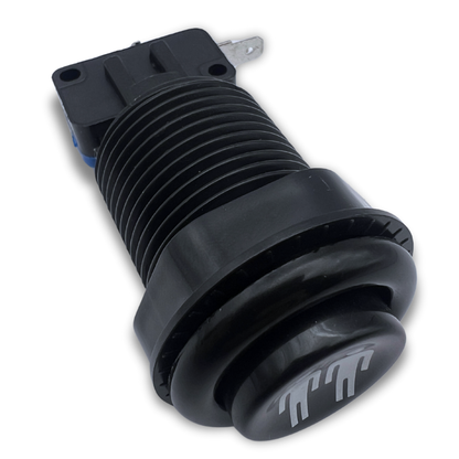 Side front view of black 2 player arcade button with microswitch