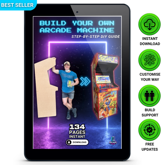 Build your own arcade machine step-by-step DIY guide – 134 page digital download arcade cabinet plans by Arcade Revival