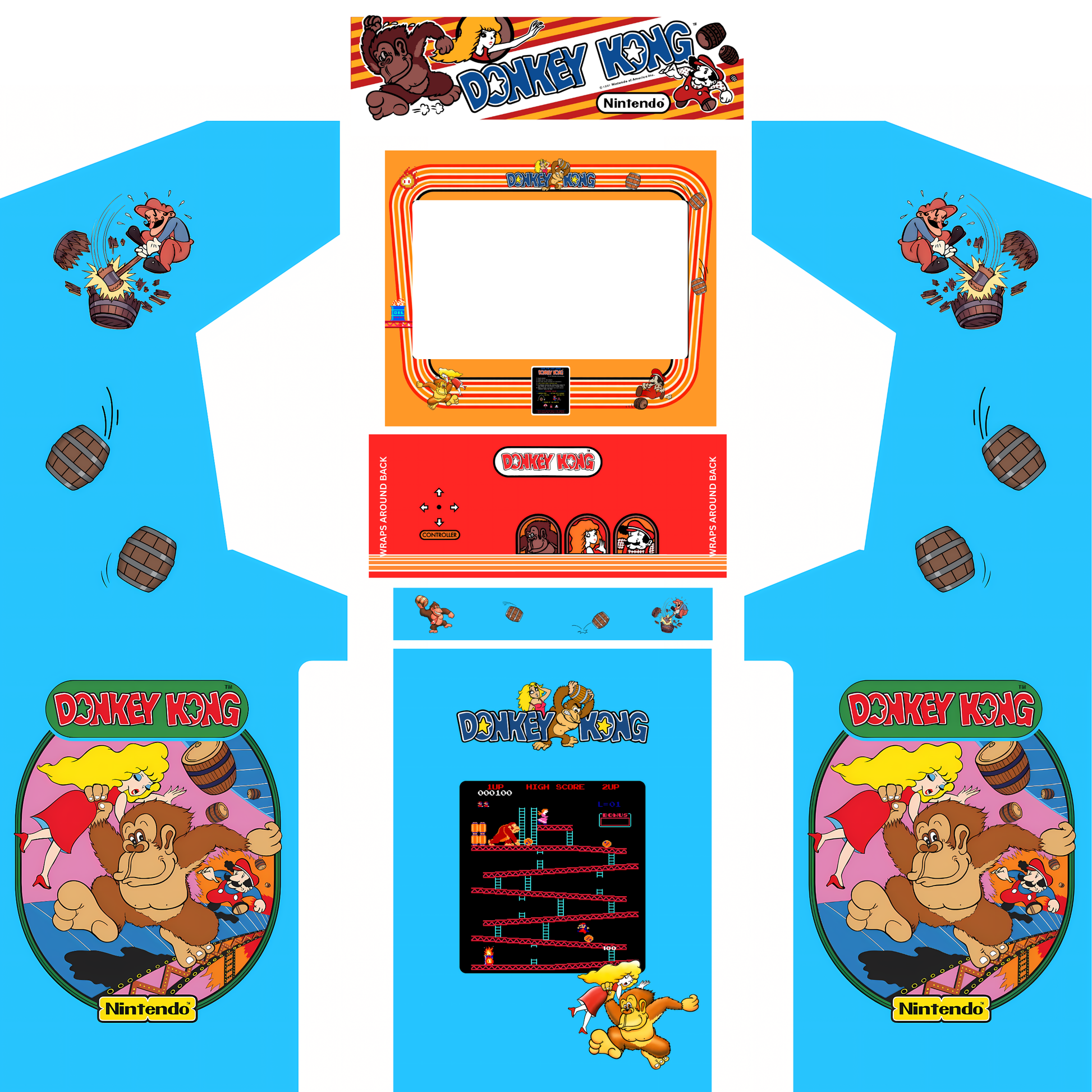 Donkey Kong Arcade Cabinet Wrap Kit Classic Full Build Arcade Revival donkey-kong-arcade-cabinet-wrap-kit-classic-full-build-arcade-revival