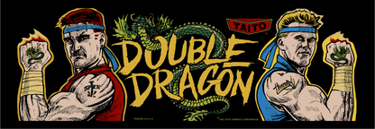 Reproduction arcade marquee for Double Dragon, printed on translucent film for backlit display.
