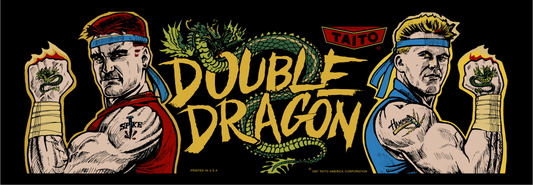Reproduction arcade marquee for Double Dragon, printed on translucent film for backlit display.