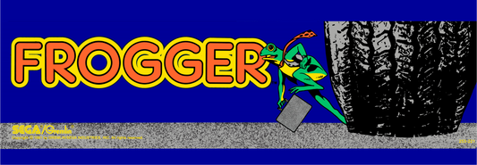 High-quality Frogger reproduction marquee for classic arcade restoration and display.
