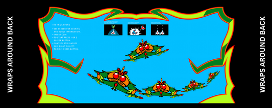 Galaga arcade control panel overlay artwork without button layout for custom arcade cabinet