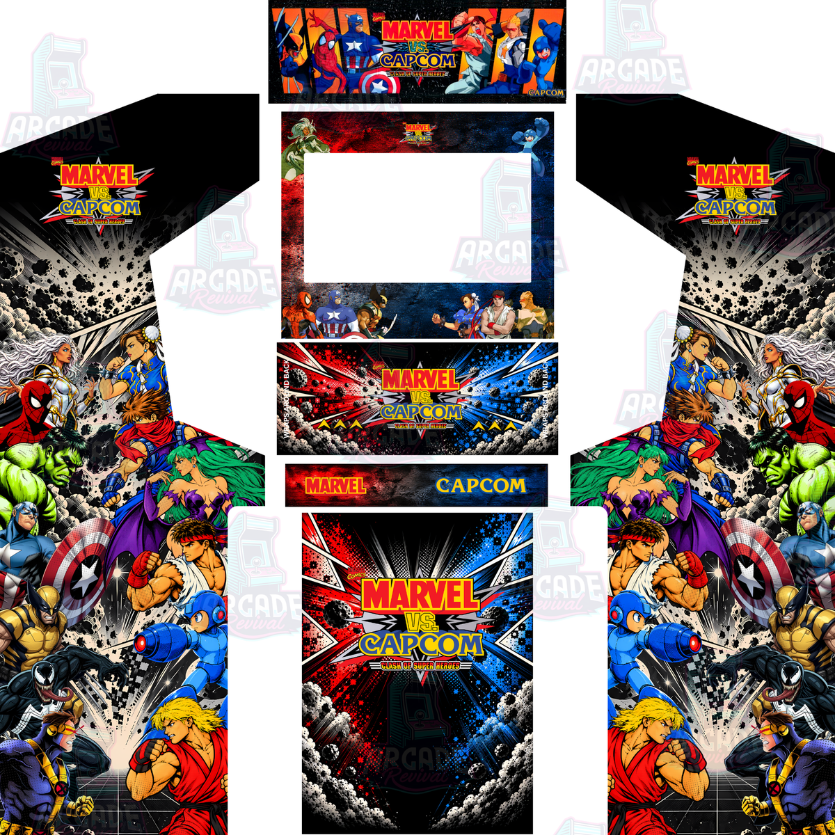 Marvel Vs Capcom Inspired - Full Cabinet Wrap Kit