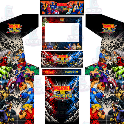 Marvel Vs Capcom Inspired - Full Cabinet Wrap Kit