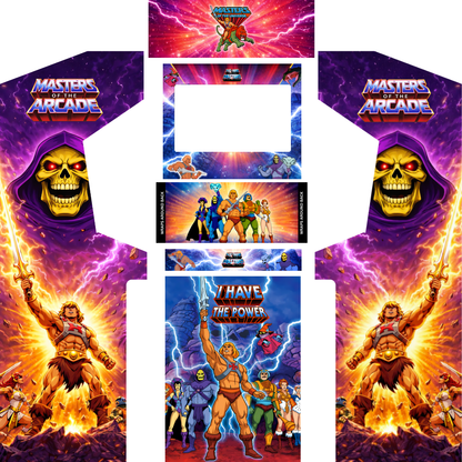 Masters of the Universe arcade cabinet wrap full kit including side panels, control panel, bezel and backlit marquee by Arcade Revival