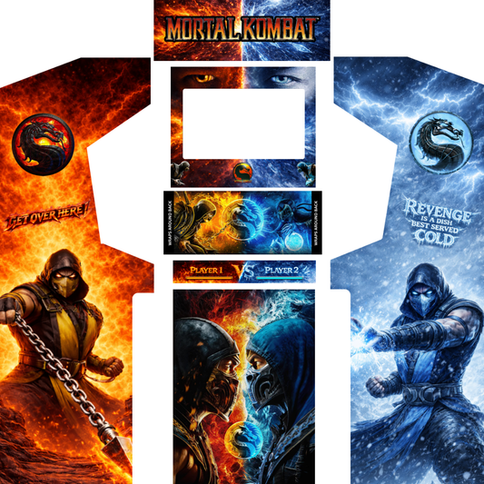 Mortal Kombat Fire VS Ice - Full Arcade Cabinet Wrap