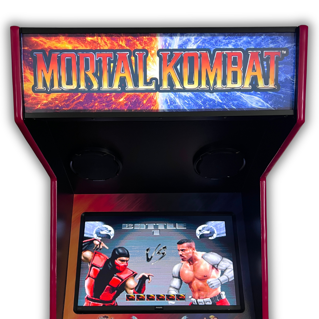Fire vs Ice Mortal Kombat arcade marquee included with custom arcade cabinet wrap kit
