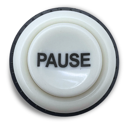 Pause Button White Arcade Style – Top-Down Button View