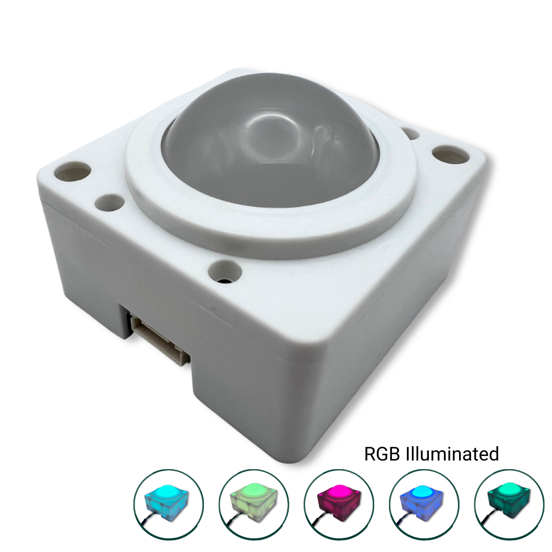 RGB USB arcade trackball for arcade machines with illuminated colour modes and smooth precision control
